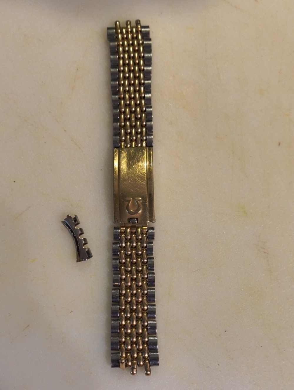 Omega Seamaster Gold Stainless Steel Watch Bracelet Band For Parts Ca. 1956? - Picture 4 of 6